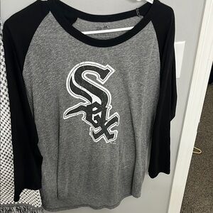 Gray and Black Baseball Raglan Tee
